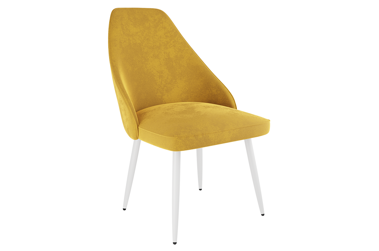 Набор стульев Милан (2 шт.) (желтый (велюр)/белый)