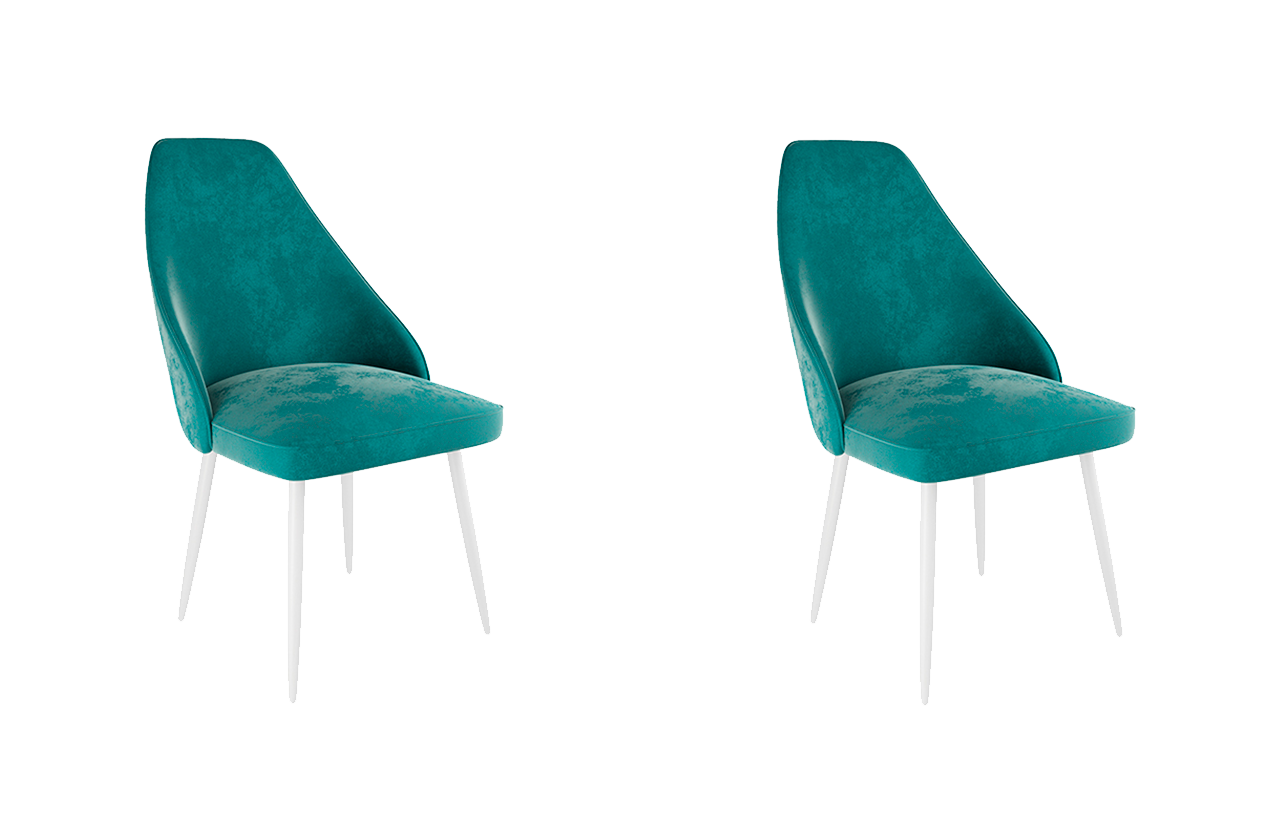 Набор стульев Милан (2 шт.) (зеленый (велюр)/белый)