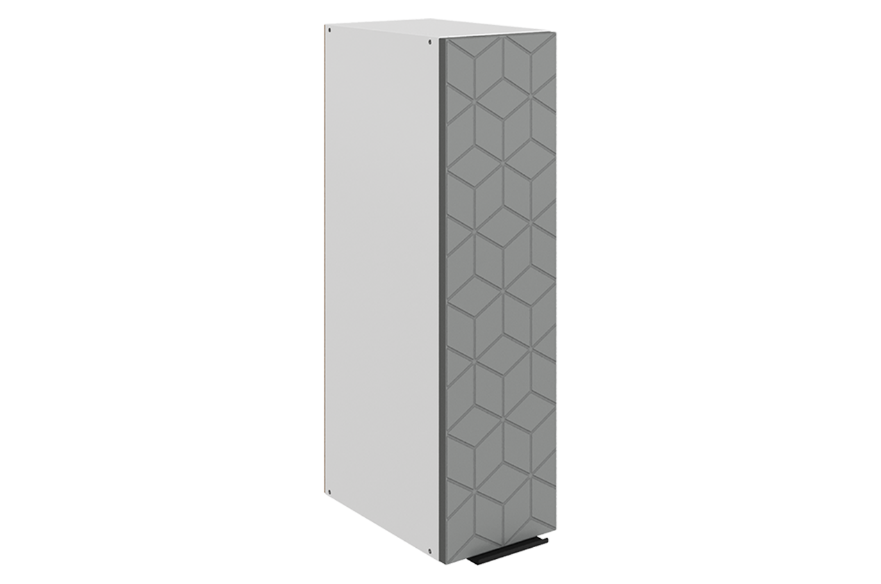 Стоун Шкаф навесной L200 Н720 (1 дв. гл.) с фрезеровкой (белый/оникс софттач)