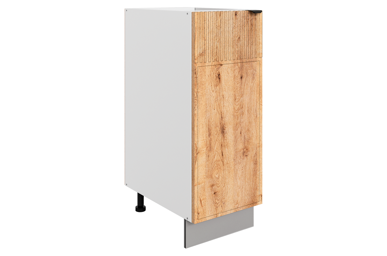 Бариста Шкаф рабочий L300 (1 дв. гл.) (левый) (белый/дуб европейский матовый)