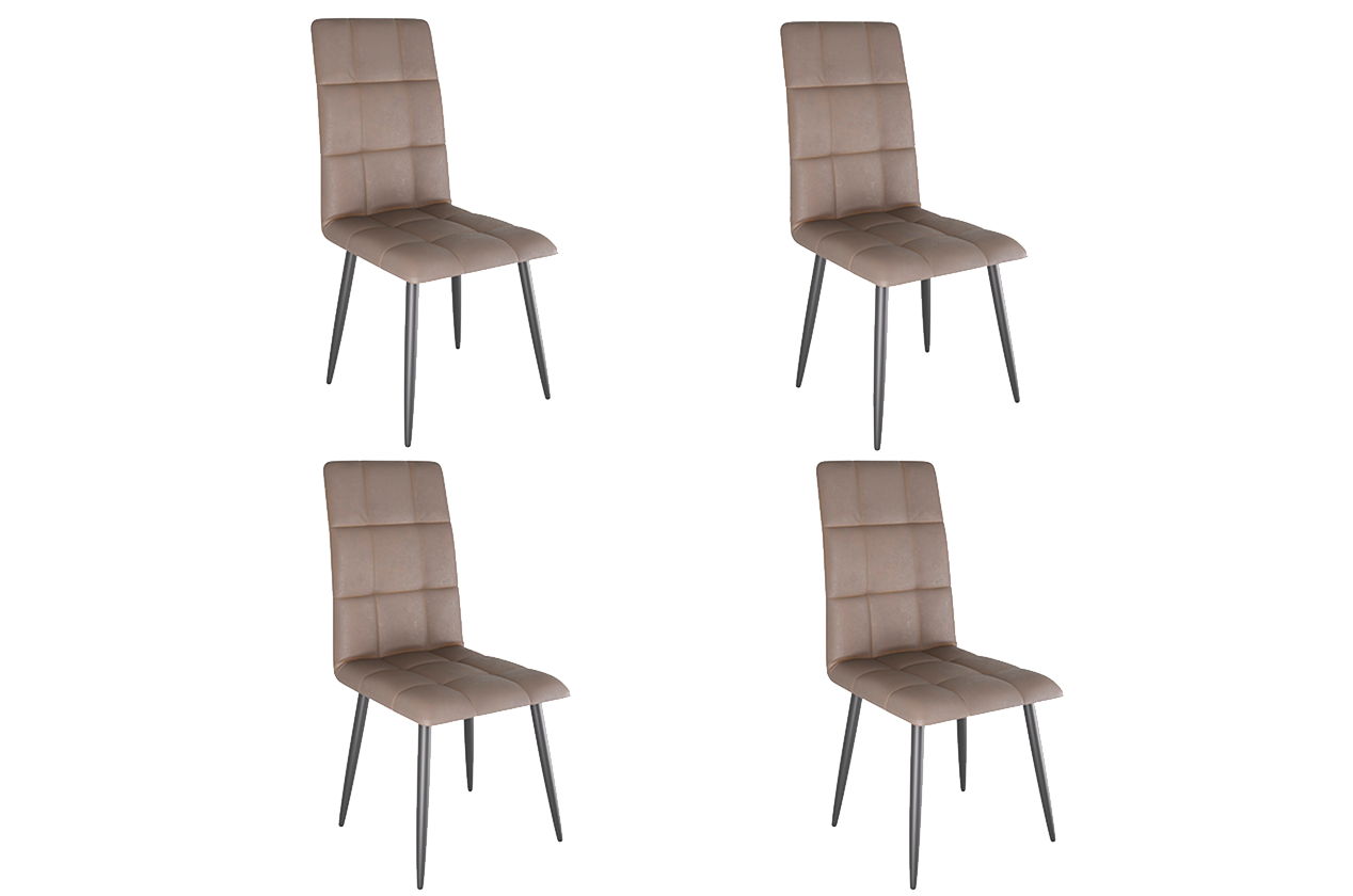 Набор стульев Турин (4 шт.) (темно-серый (экокожа)/черный)