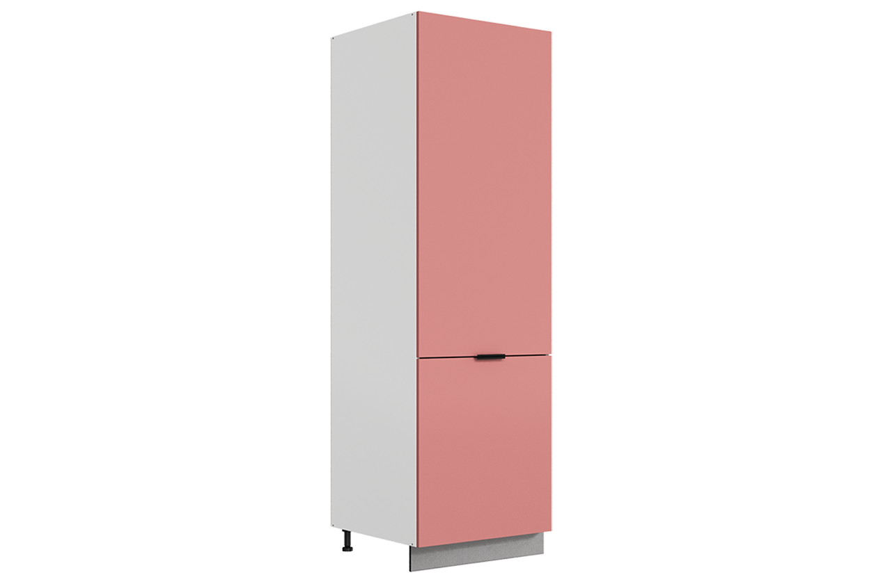 Стоун Шкаф-пенал L600 под холодильник (2 дв.гл.) (белый/берри софттач)