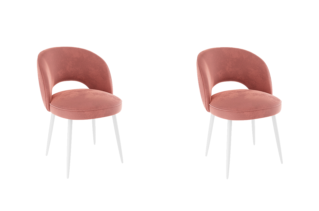 Набор стульев Моли (2 шт.) (вереск (велюр)/белый)