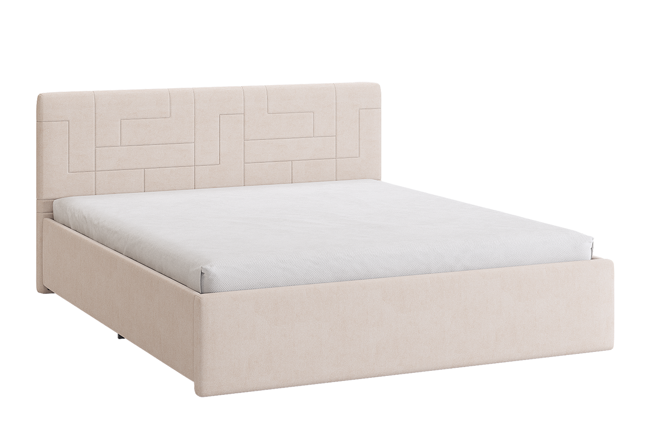 Кровать с основанием Лора 2 160х200 см (крем (велюр))