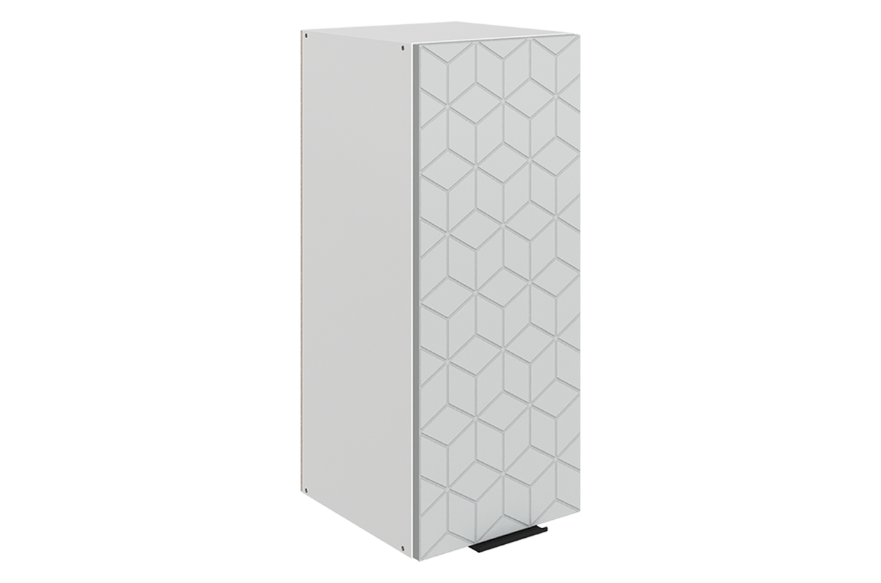 Стоун Шкаф навесной L300 Н720 (1 дв. гл.) с фрезеровкой (белый/лайт грей софттач)