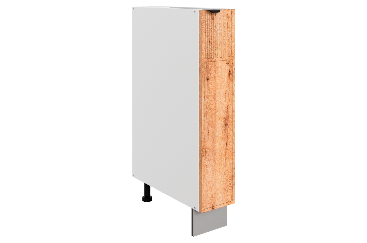 Бариста Шкаф рабочий L150 (1 дв. гл.) (правый) (белый/дуб европейский матовый)