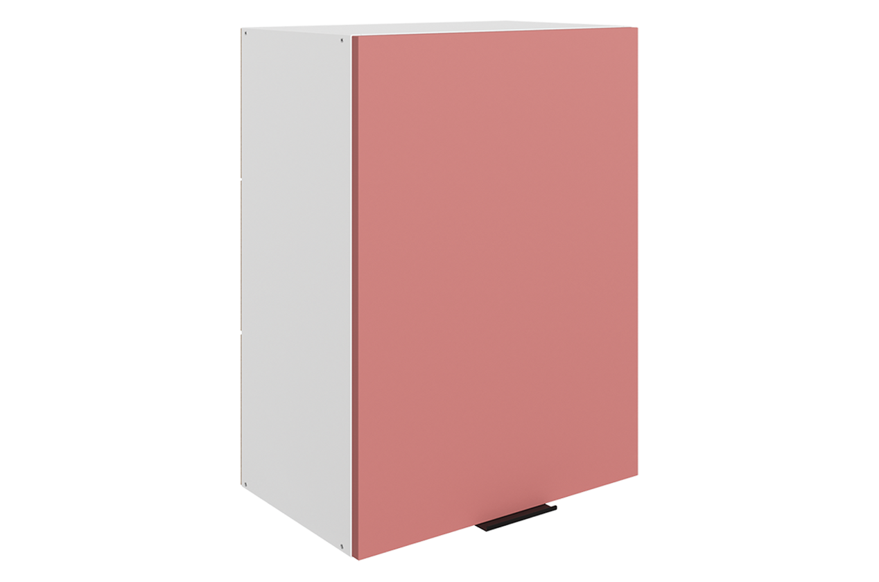Стоун Шкаф навесной L500 Н720 (1 дв. гл.) (белый/берри софттач)