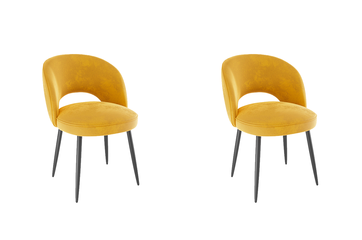 Набор стульев Моли (2 шт.) (желтый (велюр)/черный)