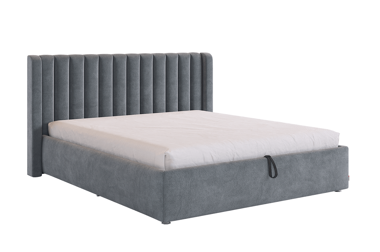 Кровать с подъемным механизмом Ева 160х200 см (графит (велюр))