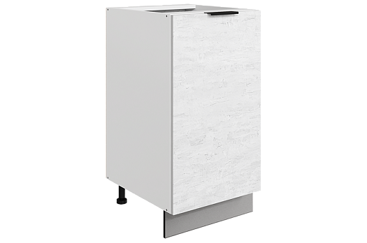 Стоун Шкаф рабочий L400 (1 дв. гл.) (белый/белая скала)