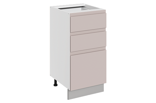 Фьюжн Шкаф рабочий L400 Старт (3 ящ.) (эмаль) (белый/кофейный)