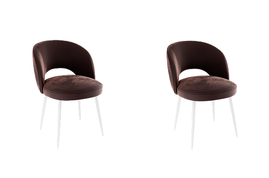 Набор стульев Моли (2 шт.) (кофе (велюр)/белый)