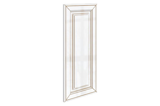 Атланта Дверь (Декор) L297 Шкаф навесной (эмаль) (белый глянец патина золото)