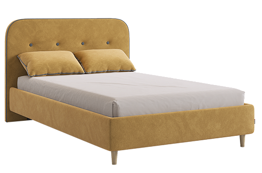 Кровать с основанием Лео 120х200 см (медовый (велюр)/графит (велюр))