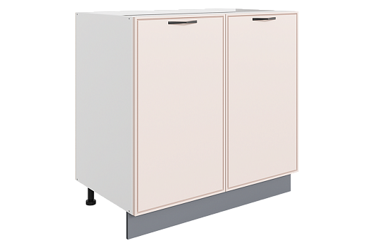 Монако Шкаф рабочий L800 (2 дв. гл.) (белый/айвори матовый)