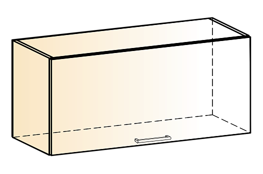 Яна Шкаф навесной L800 Н360 (1 дв. гл. гориз.) (белый/гранат металлик)