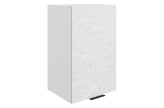 Стоун Шкаф навесной L400 Н720 (1 дв. гл.) (белый/белая скала)