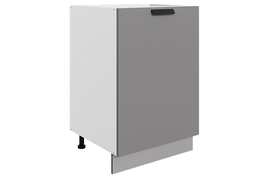 Джаз Шкаф рабочий L500 (1 дв. гл.) (эмаль) (белый/серый)