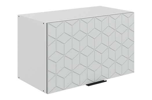 Стоун Шкаф навесной L600 Н360 (1 дв. гл.) с фрезеровкой (белый/лайт грей софттач)