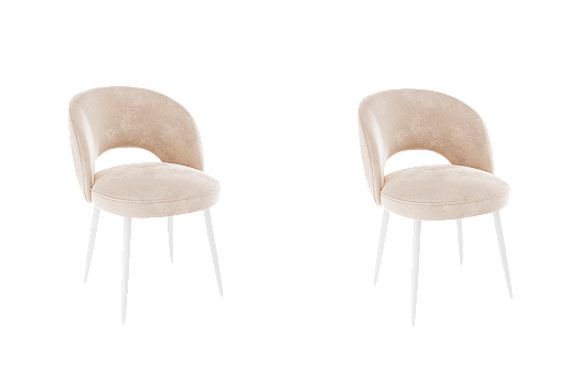 Набор стульев Моли (2 шт.) (пломбир (велюр)/белый)