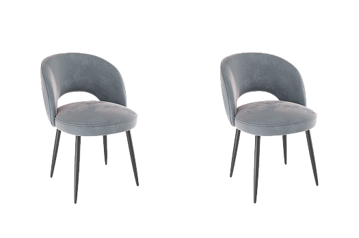 Набор стульев Моли (2 шт.) (серый (велюр)/черный)