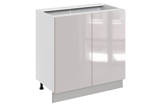 Кристи Шкаф рабочий L800 (2 дв. гл.) (эмаль) (белый/дымчатый глянец)