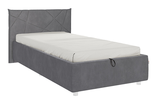 Кровать с подъемным механизмом Бест 90х200 см (графит (велюр))
