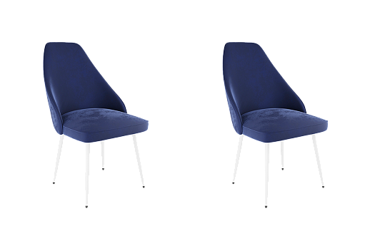 Набор стульев Милан (2 шт.) (синий (велюр)/белый)
