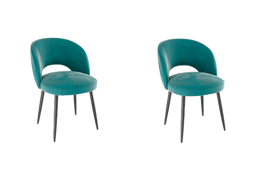 Набор стульев Моли (2 шт.) (зеленый (велюр)/черный)