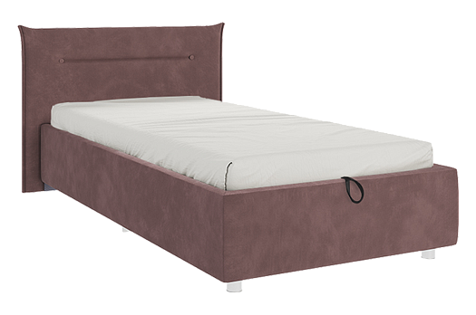 Кровать с подъемным механизмом Альба 90х200 см (пудра (велюр))
