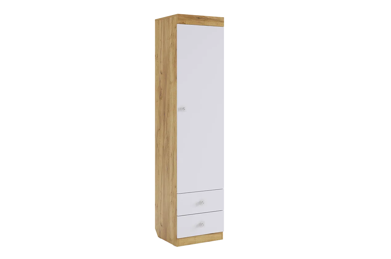 Форсаж Шкаф комбинированный (с ящ. 1-створчатый) (дуб крафт золотой/белый)