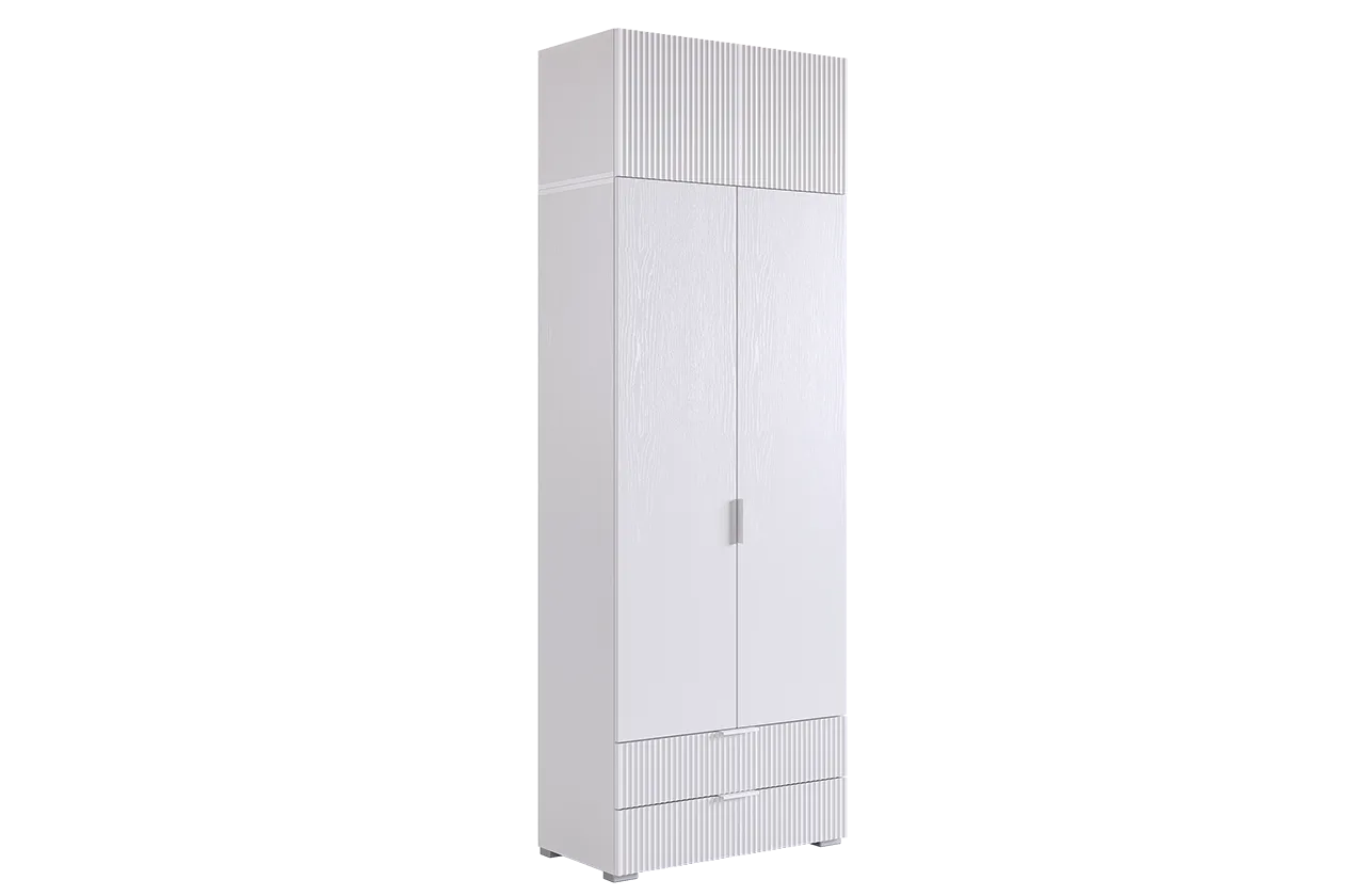 Шкаф двухдверный "Зефир К1" (белое дерево/белый (эмаль))