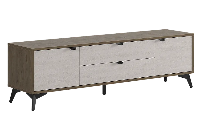 ТВ тумба 150 Марк (дуб гудзон шоколадный/ледяной камень)