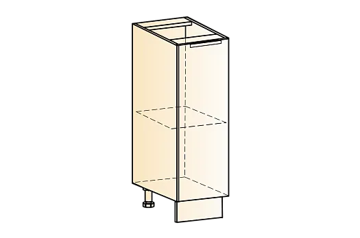 Бостон Шкаф рабочий L200 (1 дв. гл.) (белый/дуб скальный глянец)