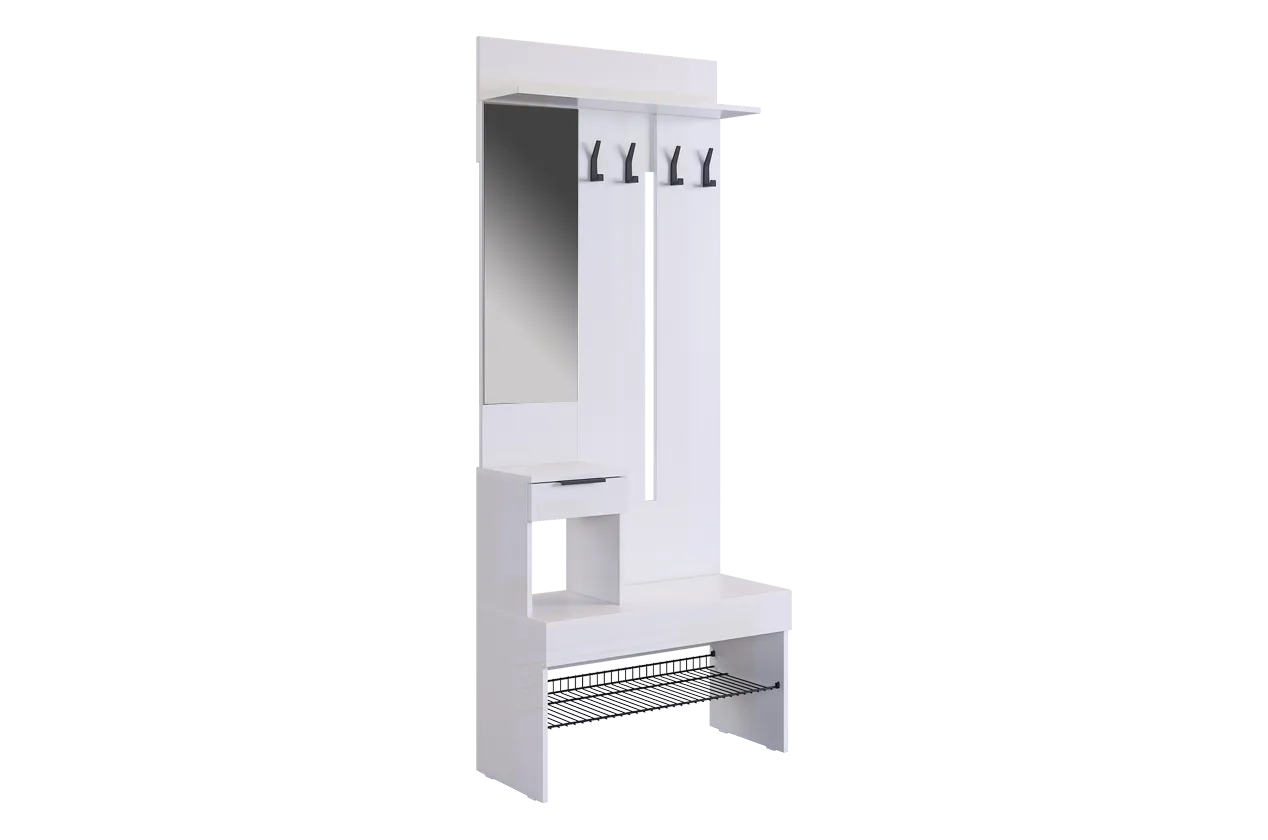 Баско Прихожая (белое дерево/белое дерево)