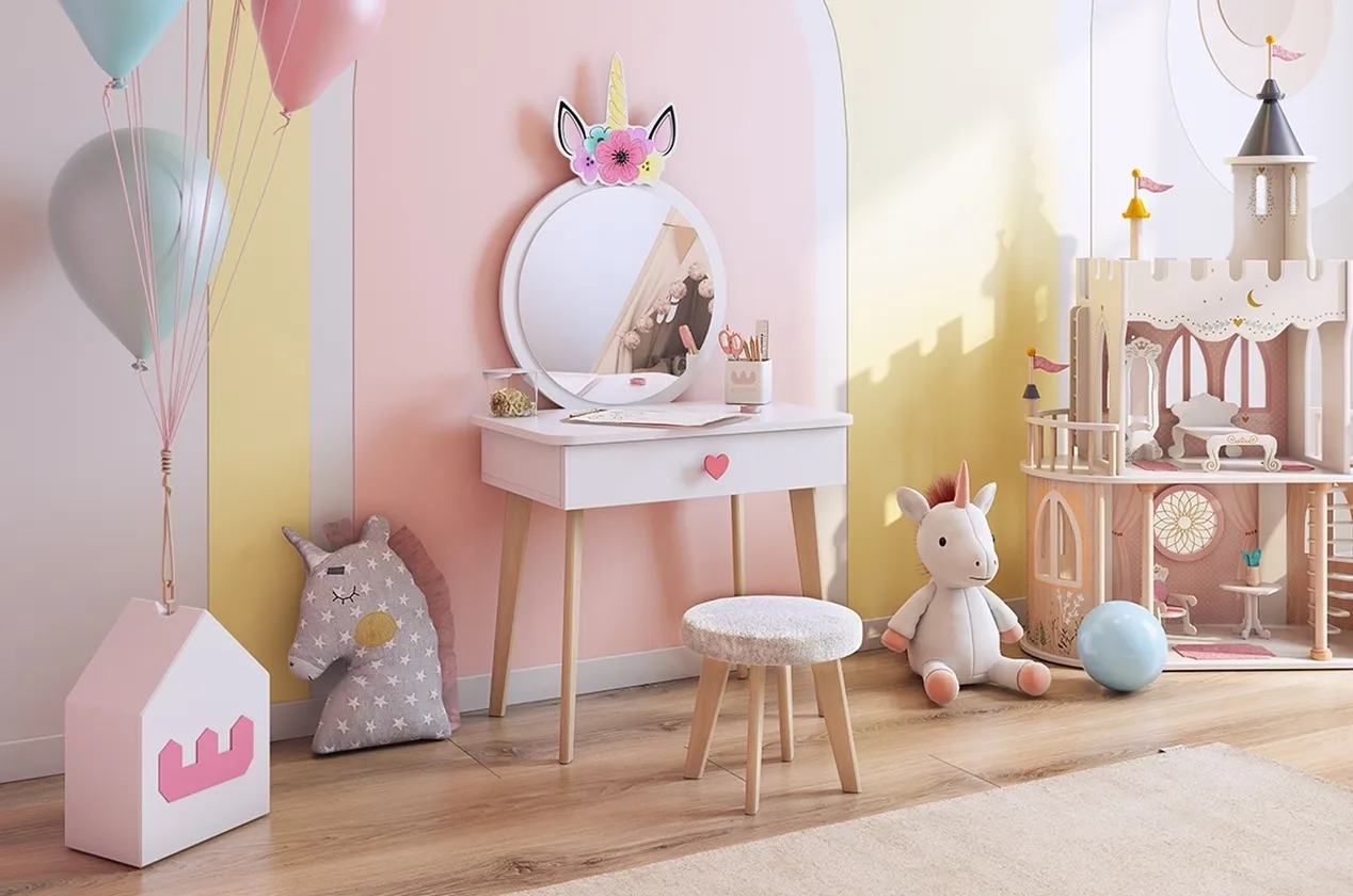 Набор детский Единорожка (белое дерево/белый (плюш))