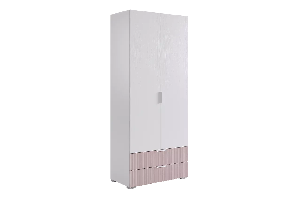 Зефир Шкаф двухдверный 120.01 (белое дерево/пудра розовая (эмаль))