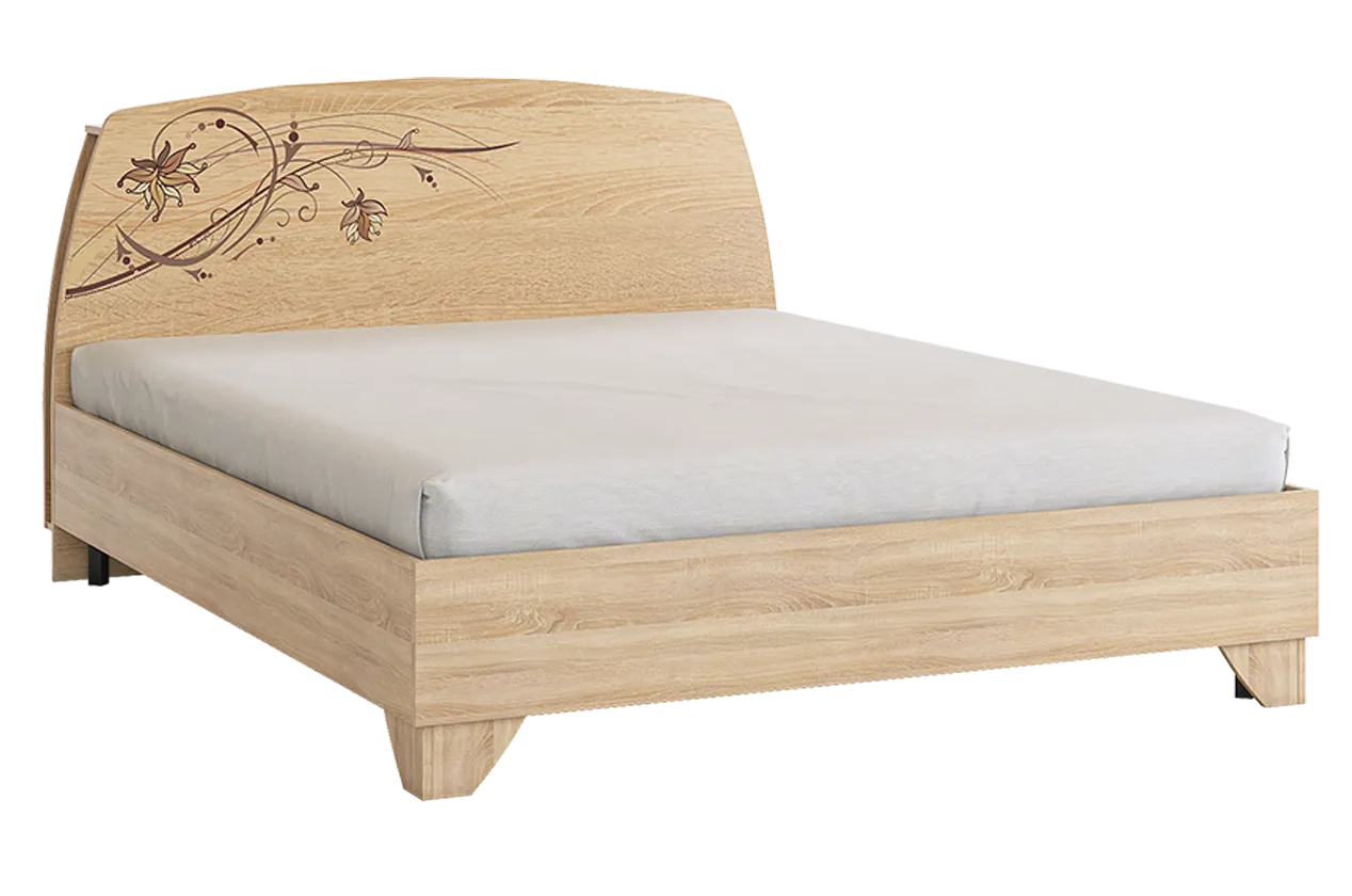Виктория-1 Кровать с основанием 160х200 см (дуб сонома)