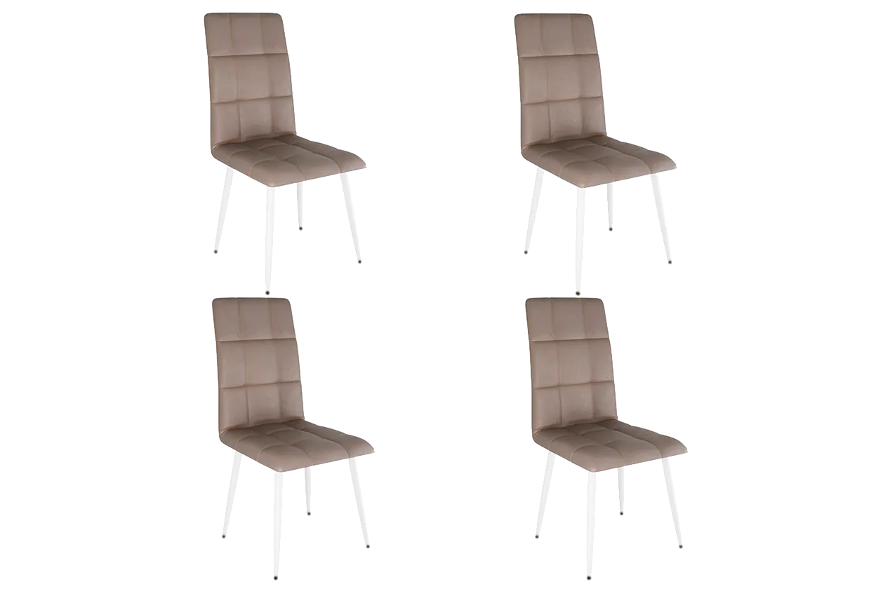 Набор стульев Турин (4 шт.) (темно-серый (экокожа)/белый)