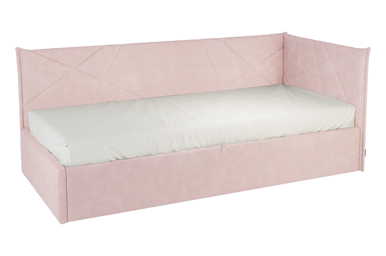 Кровать с подъемным механизмом Бест (Тахта) 90х200 см (нежно-розовый (велюр))