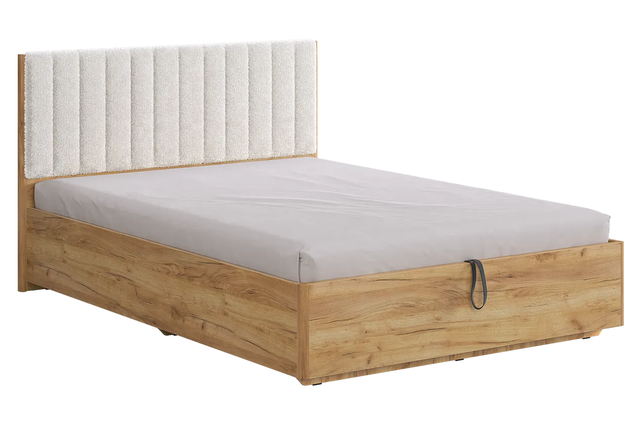 Каркас кровати Юлия 140х200 см (дуб крафт золотой/белый (плюш))